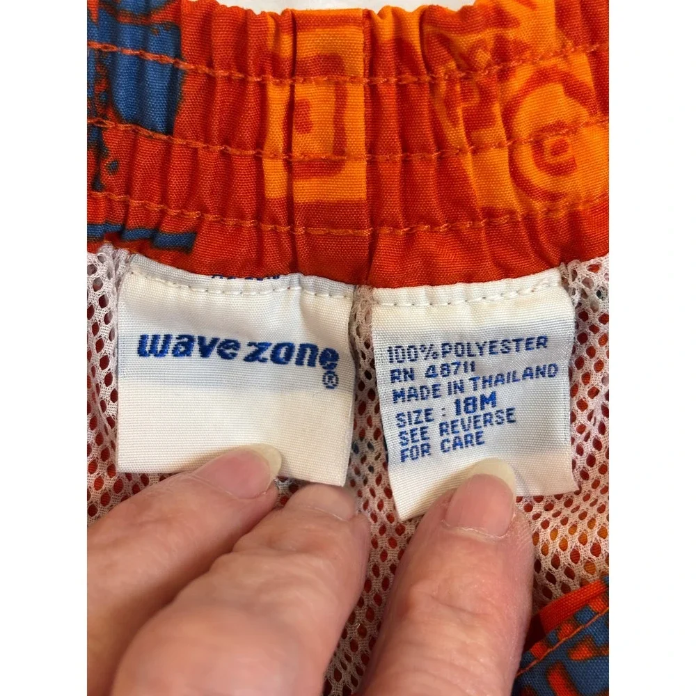 Wave‎ Zone Boys Red Tropical Hibiscus Fish Print Swim Trunks Size 18M Cargo